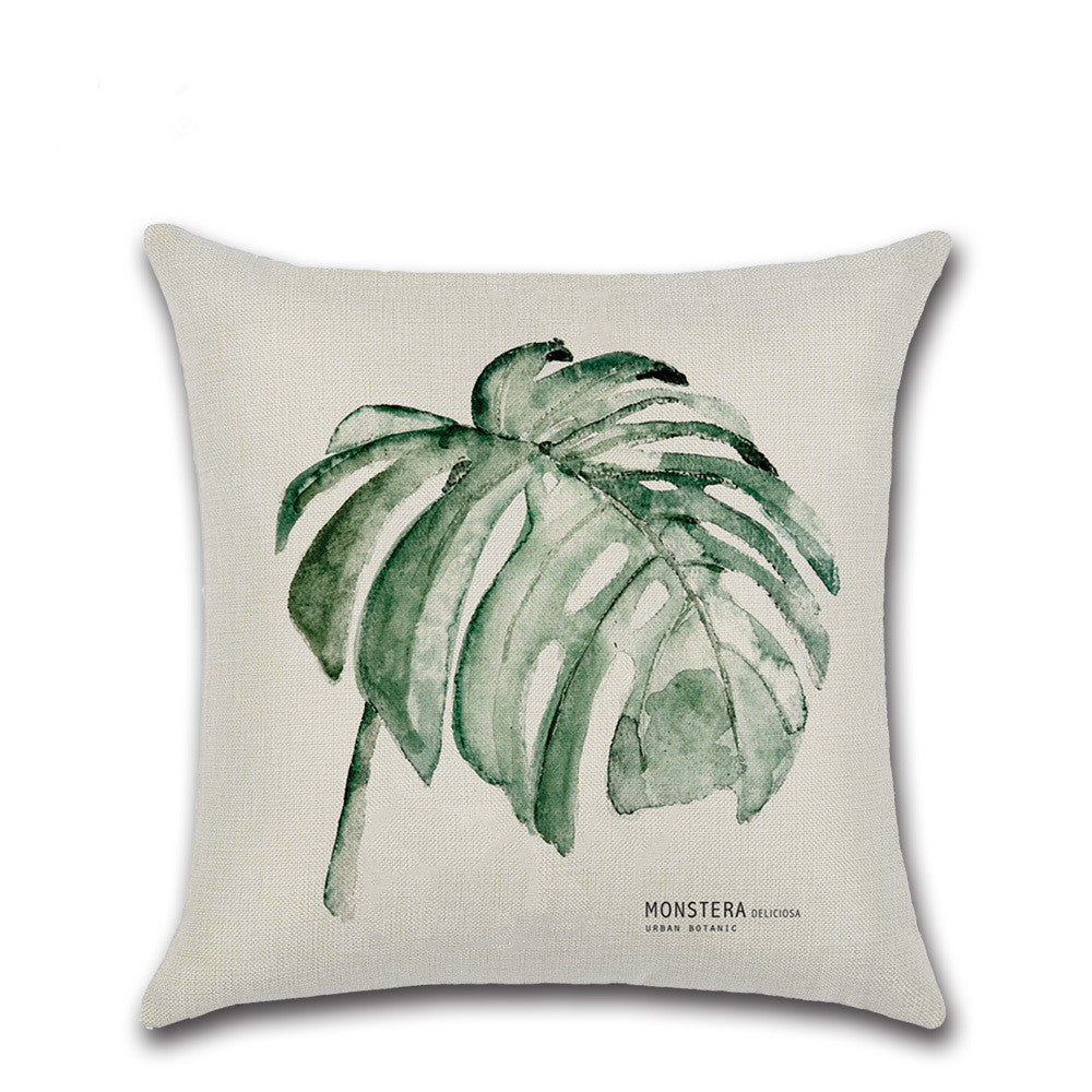 Plain and elegant flax leaf pillow - Minihomy