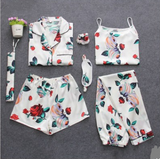 Summer Seven-Piece Suit Suspenders Ice Silk Pajamas