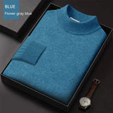 Fall Winter Men Half-Collar Wool Sweater - Minihomy