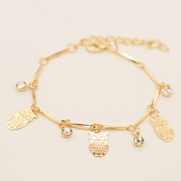 Ethnic Style Golden Owl Tassel Bracelet - Minihomy