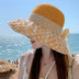 Lace Bow Straw Sun Hat - Wide Brim UV Protection Fisherman Hat for Summer - Minihomy