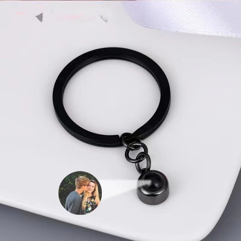 Personalized Photo Projection Key Chain Simple Custom Picture Small Circle Keyring For Women Men Memory Birthday Christmas Gift - Minihomy