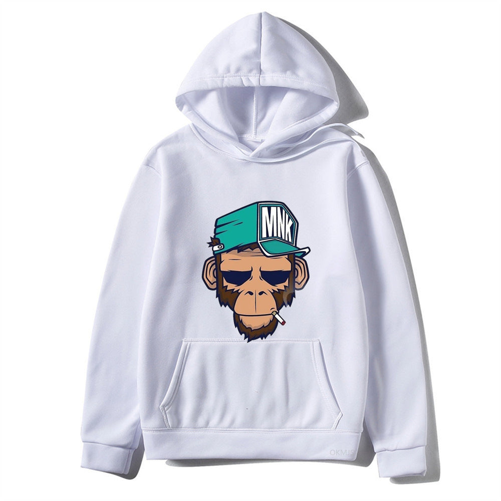 Monkey Printed Men's Hoodie Leisure Warm Sweatshirt - Minihomy