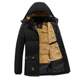 Middle-aged And Elderly Men's Fleece-lined Thick Waterproof Jacket - Minihomy