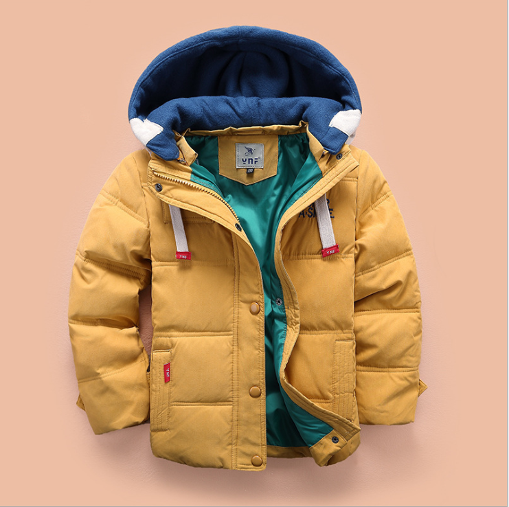 Winter Kids Outerwear Boys Casual Warm Hooded Jacket For Boys