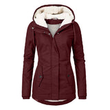 Autumn Winter Berber Fleece Casual Hooded Coat - Minihomy