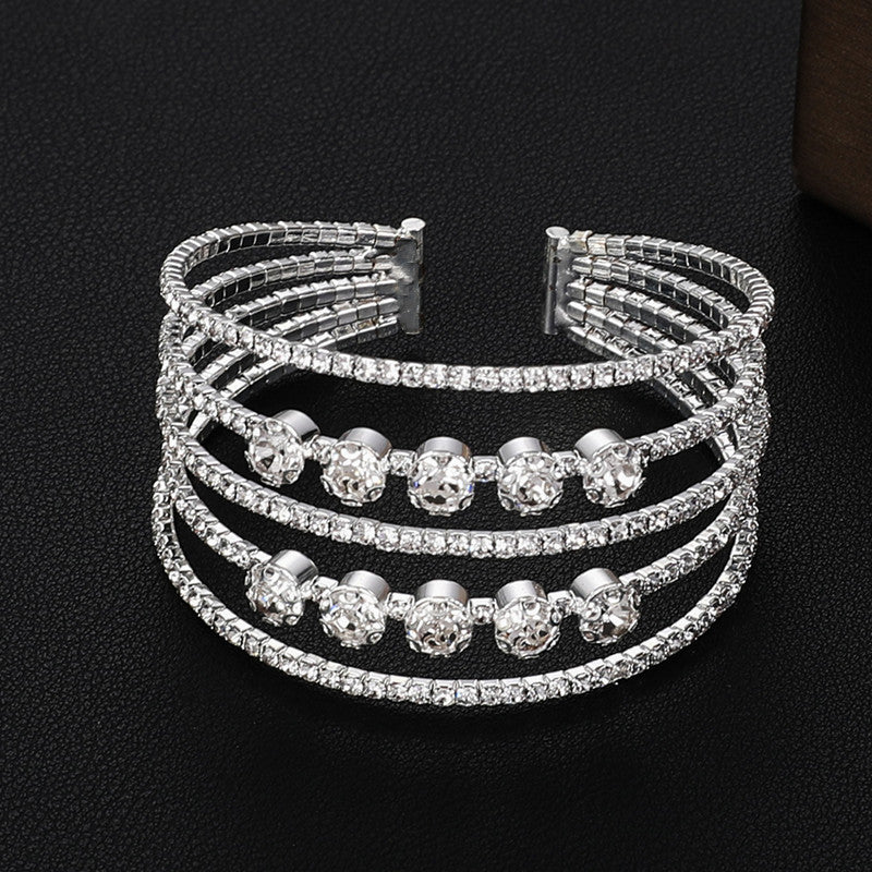 Bridal Accessories Temperament Full Diamond Elastic Bracelet: Add Elegance to Your Ensemble - Minihomy