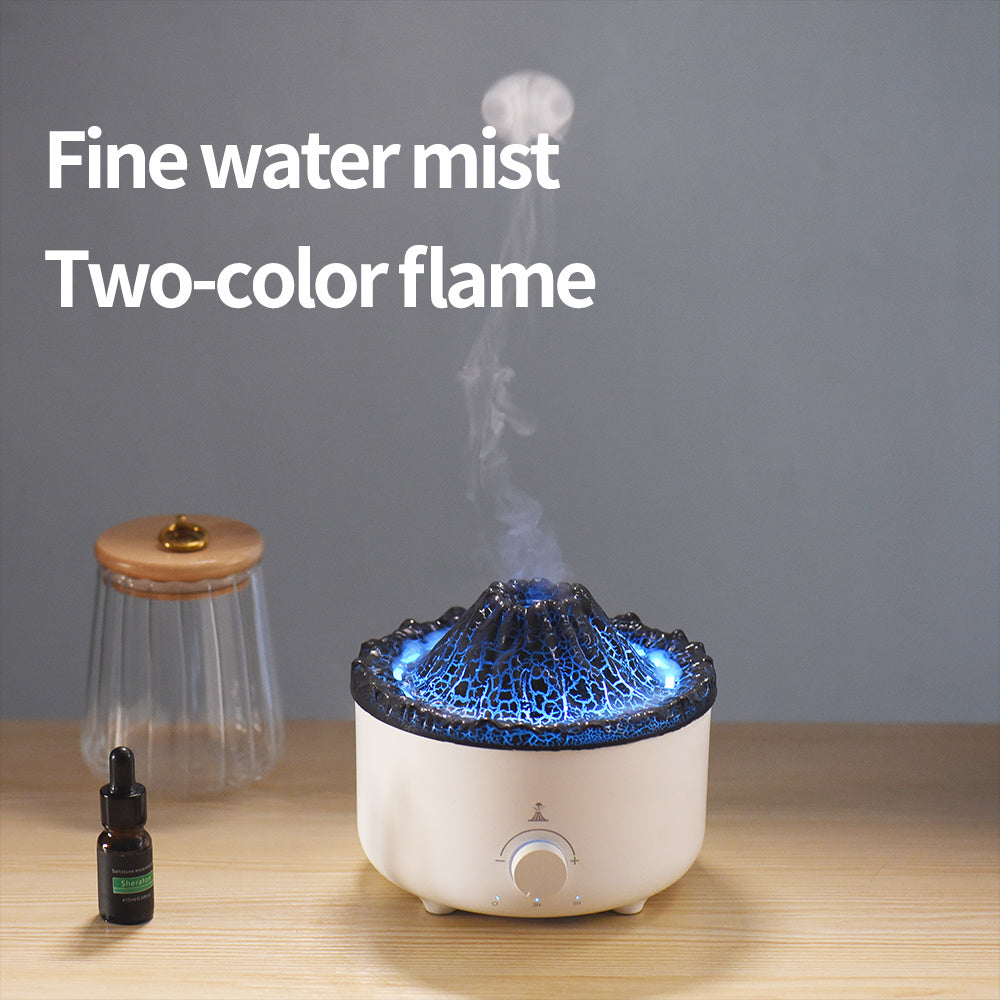 Mute Of New Small Simulated Flame Volcano Humidifier Flame Humidifier Volcano Diffuser Home Decorations - Minihomy