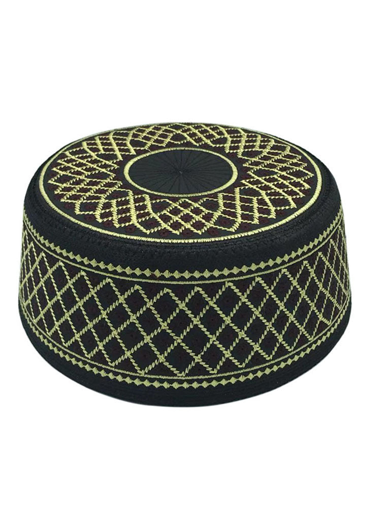 Muslim Hats Cotton Embroidery Men Prayer Arab Clothing Caps - Minihomy