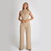 Fashion Elegant Long Sleeveless Jumpsuit Summer V-neck Casual Wide Leg Long Overalls Clothing For Women - Minihomy