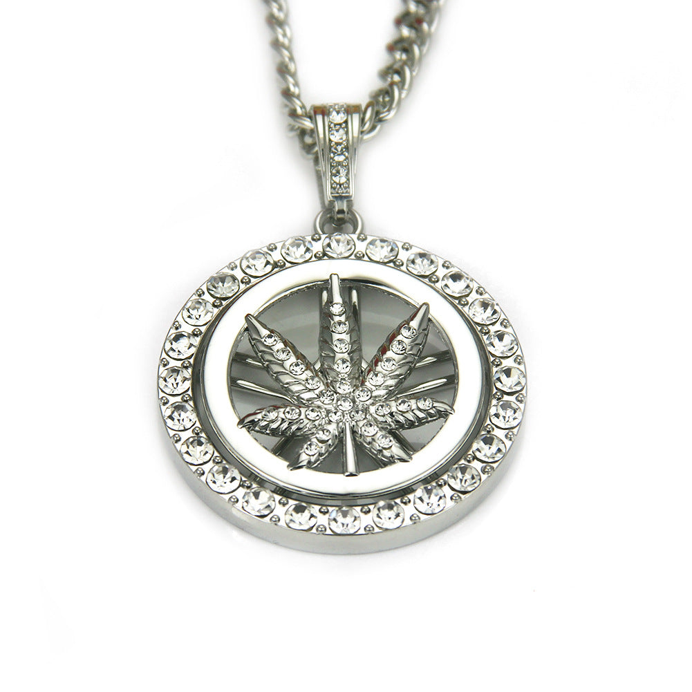 Diamond Maple Leaf Turntable Necklace For Men: A Symbol of Style and Sophistication - Minihomy