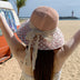 Lace Bow Straw Sun Hat - Wide Brim UV Protection Fisherman Hat for Summer - Minihomy