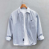 Men's Striped Casual Shirt Loose - Minihomy