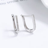 925 Sterling Silver Geometric U-shaped Earrings Women's Design Sense - Minihomy