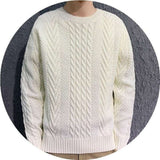 Men's Knitting Thick Yarn Fried Dough Twists Sweater: Cozy Comfort with Contemporary Style - Minihomy