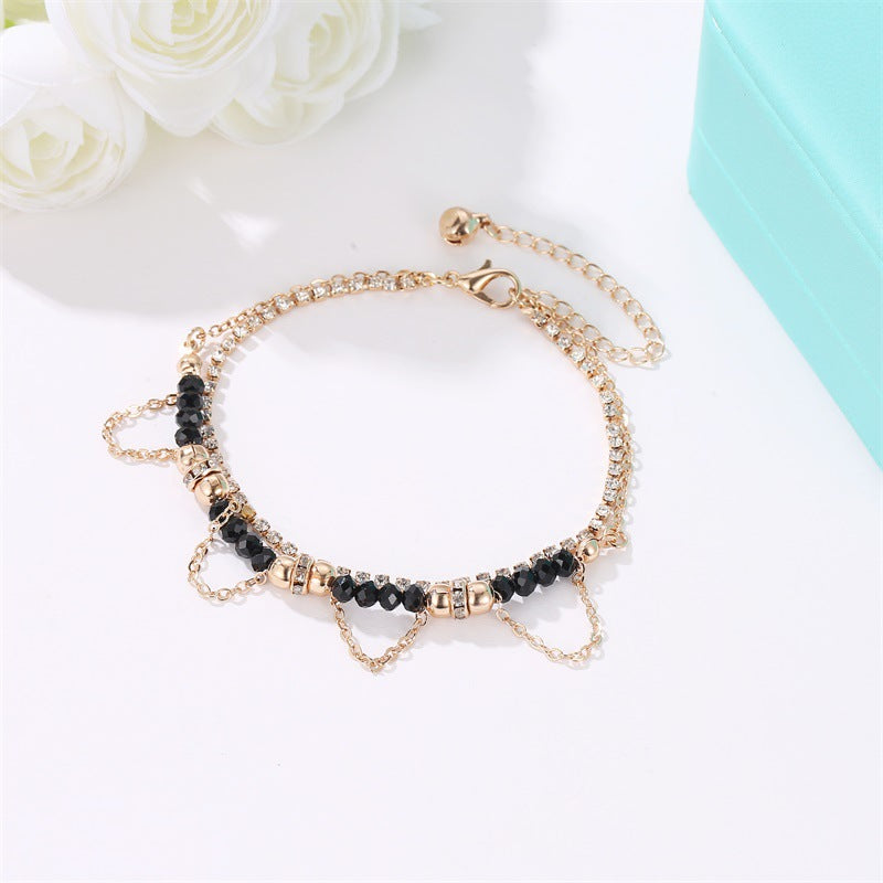 Ethnic Style Beaded Diamond Tassel Bracelet - Minihomy