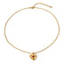 Alloy Heart-shaped Necklace With Diamond: Fashion INS Style Love Necklace - Minihomy