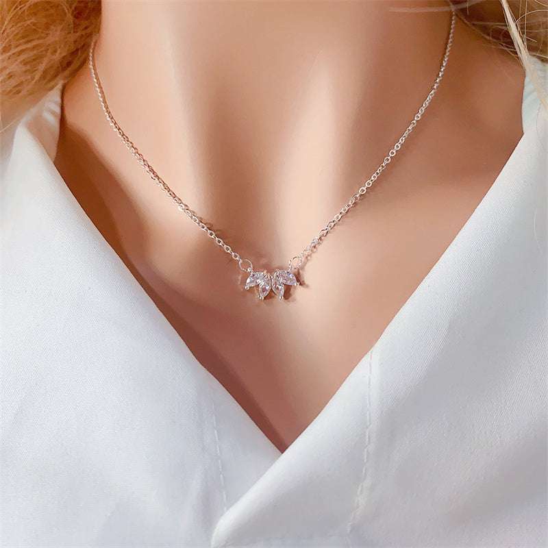 Fashion Jewelry Minimalist Shining Flower Petal Necklace For Women Girls Lotus Flower Pendant Necklace Female Party Anniversary Jewelry Gift - Minihomy