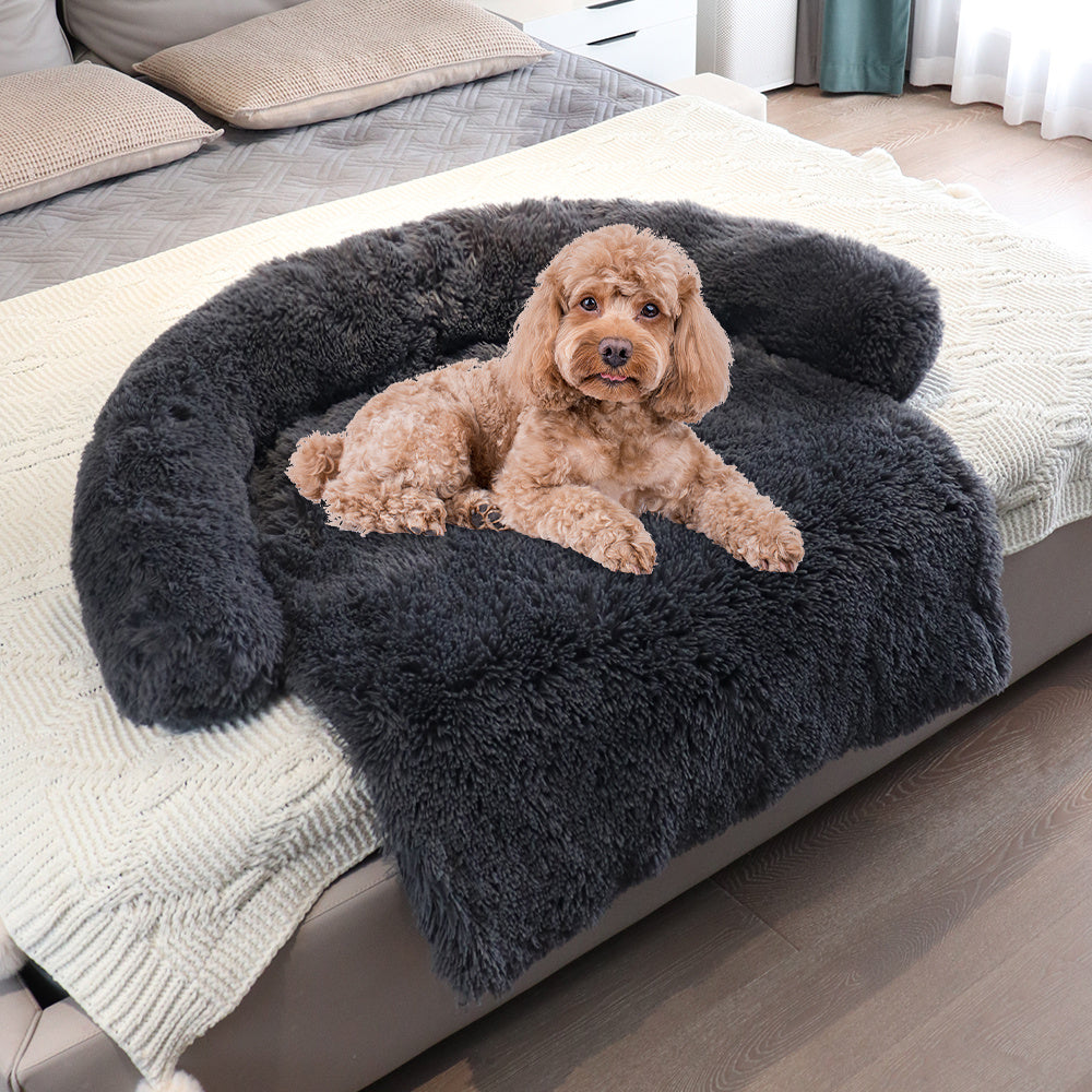 Soft Pet Mat Dog Bed Blanket Cushion Washable Rug for Couches & Cars - Plush Velvet, Removable & Warm