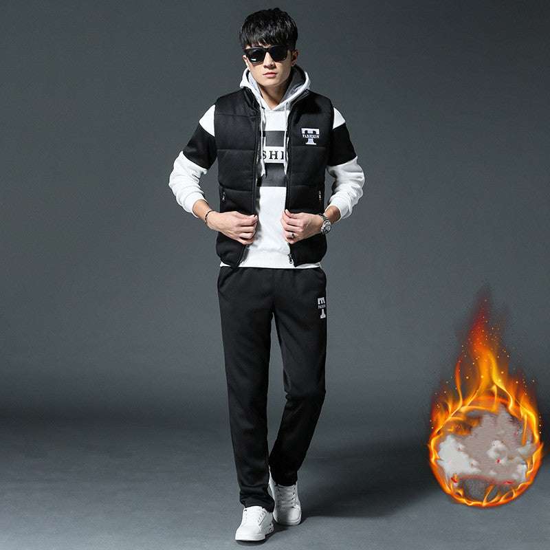 Men Velvet Padded Clothes Suit - Minihomy