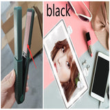 Cordless Hair Straightener & Curler - Mini Travel Flat Iron with USB Charging - Minihomy