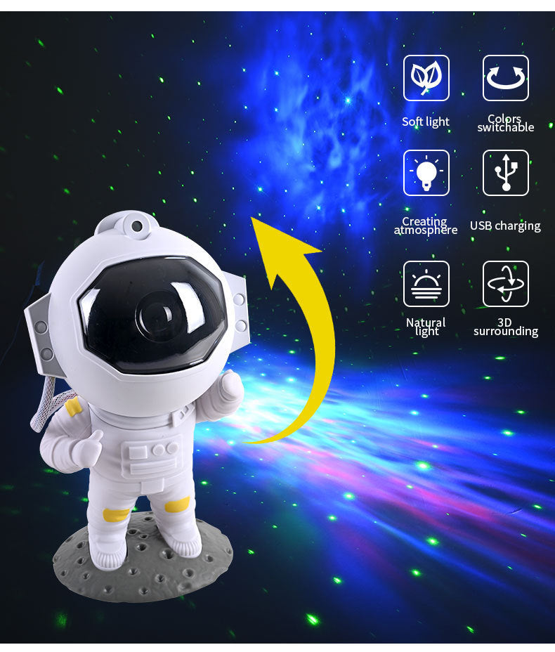 Galaxy Star Projector Starry Sky Night Light Astronaut Lamp Home Room Decor Decoration Bedroom Decorative Luminaires Gift - Minihomy