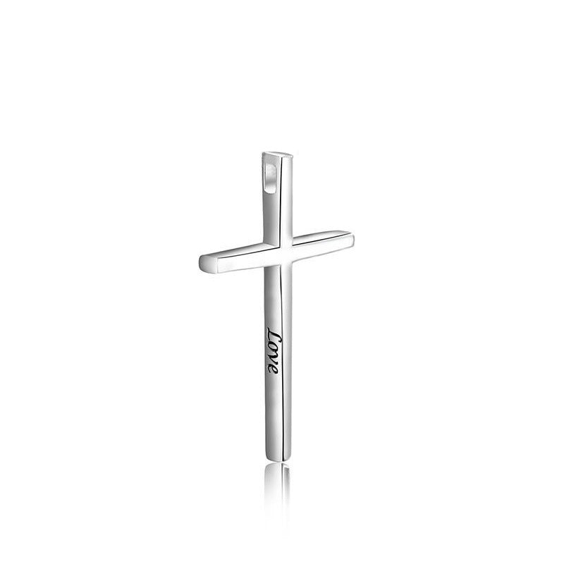 925 Sterling Silver Glossy Cross Pendant - Minihomy