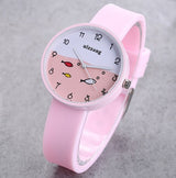 Children Watch For Girls Color Silicone Strap Fashion Quartz Wristwatch Fish Dial Cartoon Kids Clock - Minihomy