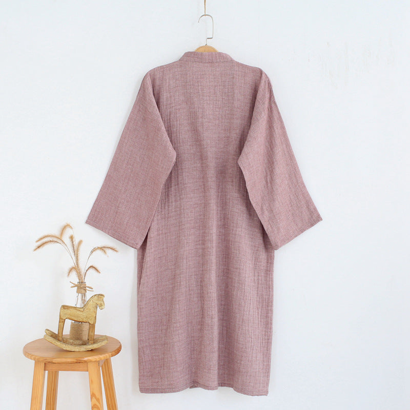 Cotton Bathrobe Japanese Style Kimono home wear - Minihomy