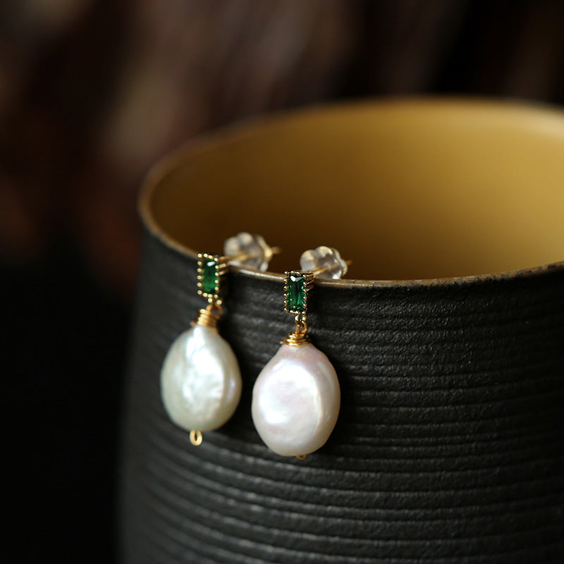 Natural Freshwater Baroque Pearl Earrings: Timeless Elegance, Everyday Luxury - Minihomy