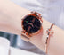 Luxury Women Watches Mesh Ladies Clock Magnet Buckle Starry Diamond Geometric Surface Quartz Wristwatch - Minihomy