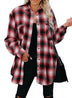 Plaid Shirt Women Spring Mid-length Loose Blouse Turndown Collar Shirt Clothing - Minihomy