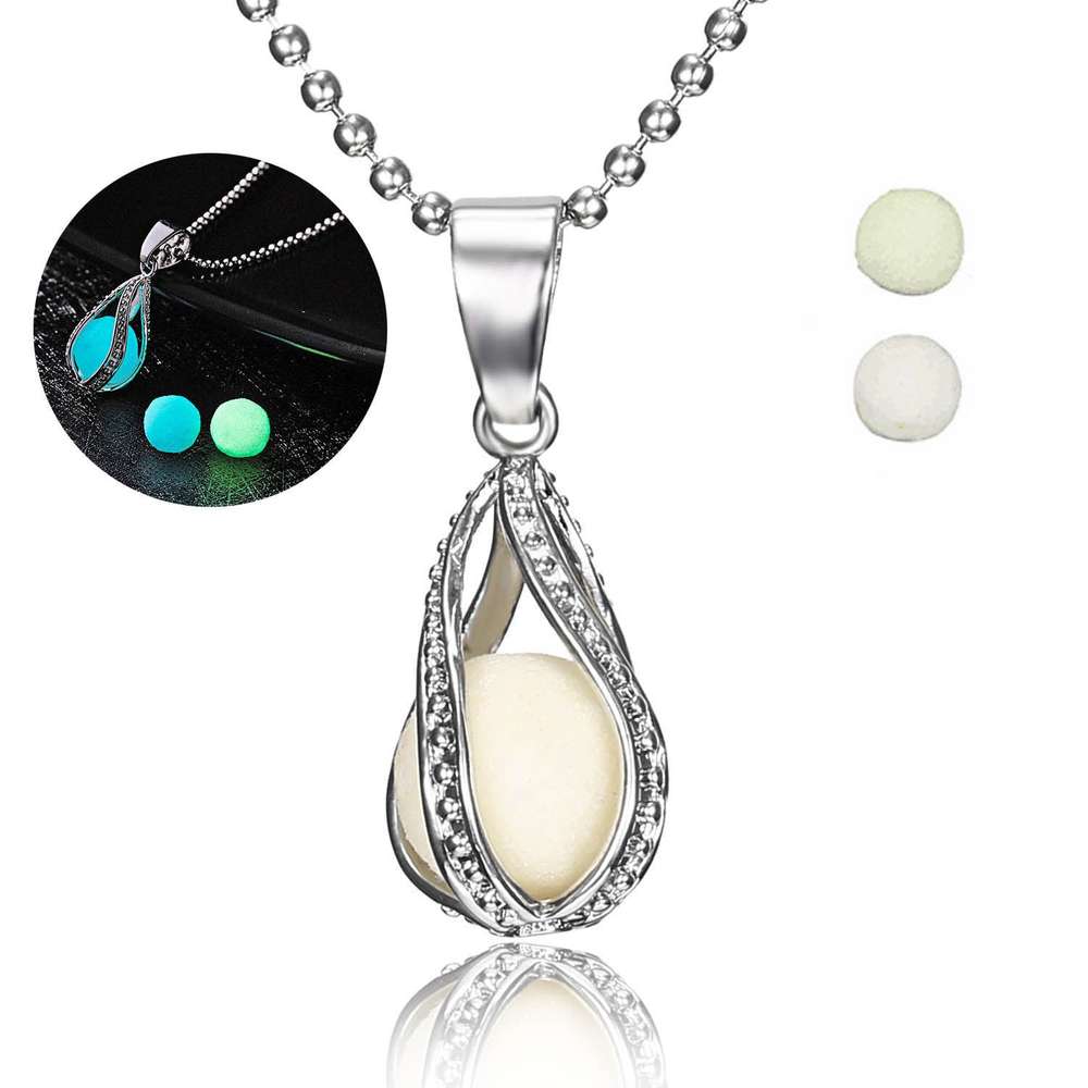 Glow In The Dark Necklace Moon Square Heart Necklaces For Women - Minihomy