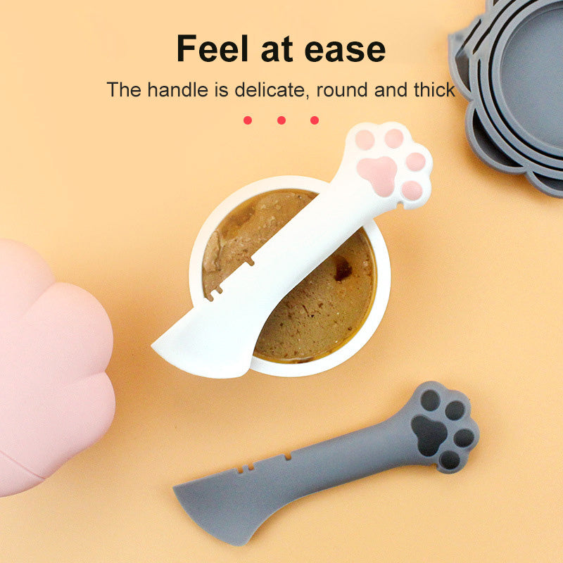 Multifunction Pet Canned Spoon Jar Opener - Silicone Cat Dog Feeding Scoop & Can Opener - Minihomy