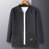 Cardigan Men's Knitted Turn-Down Collar Coat Thin Loose Sweater - Minihomy