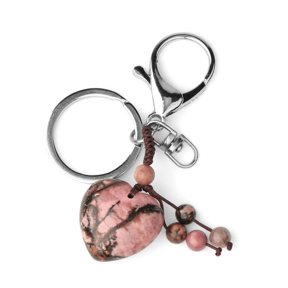 Love Natural Stone Crystal Keychain - Minihomy