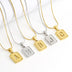 Alphabet Necklace 26 Letters Hollow Out Square 18K Necklace Fashion Jewelry - Minihomy