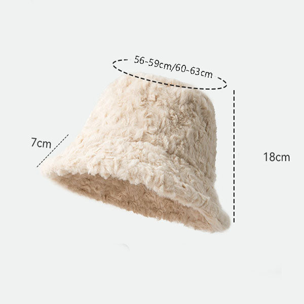 Lambswool Fisherman Hat Winter Warm Solid Color Hats Women - Minihomy