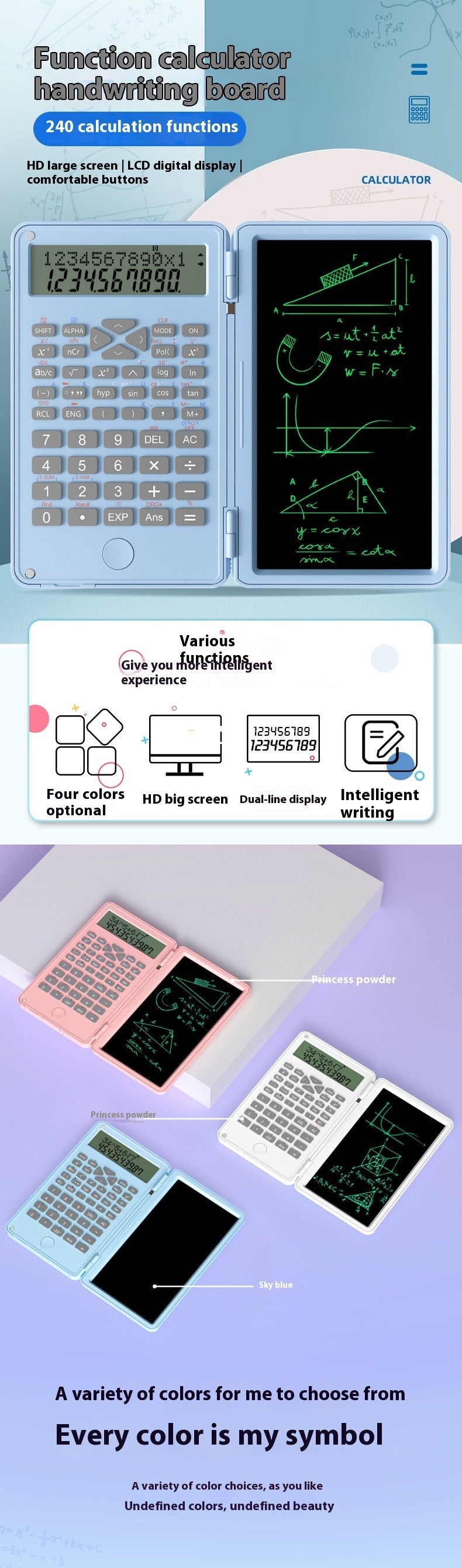 New Scientific Calculator Accounting Special Portable Mini Tablet Computing Machine Handwriting Board Exam Student - Minihomy