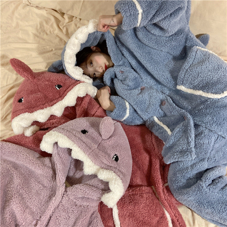 Autumn And Winter Cute Hooded Home Cute Pajamas Sets - Minihomy