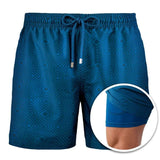 Men's Printed Beach Shorts Sports Double Layer Shorts Summer - Minihomy