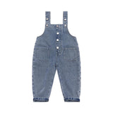 Girls Denim Overalls And Lace Shirt Two-piece Suit - Minihomy