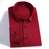 Men's Solid Color Square Collar Long-sleeved Shirt - Minihomy