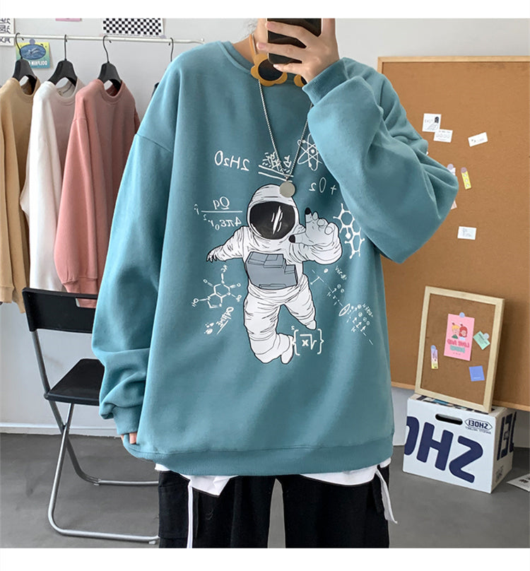 Erkekler için Evren Astronot Sweatshirt