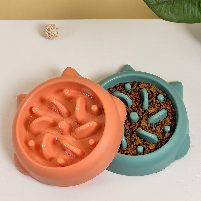 Pet Dog Cat Slow Feeder Bowl - Anti-Choking Interactive Eating Dish - Minihomy