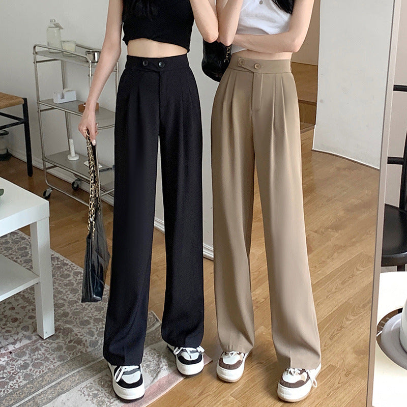 Women's High Waist Loose Drape Suit Wide Leg Pants