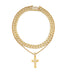 Full Diamond Cross Pendant Cuban Link Chain - Minihomy