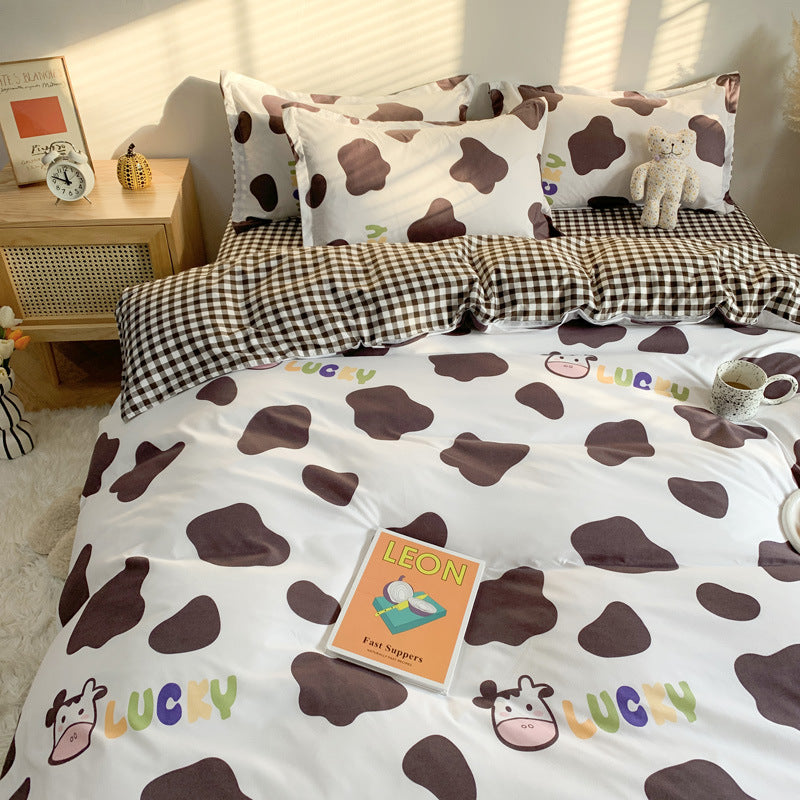 Four Piece Set Of Cute Cartoon Bed Sheets - Minihomy