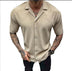 Men's Cardigan Solid Color Short Sleeve Shirt - Minihomy