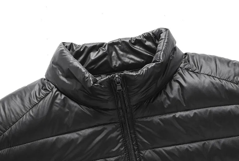 Men's Down Jacket Solid Color Stand Collar Light - Minihomy